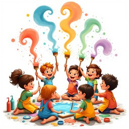preschool age - socialiyation - fractal drawing
